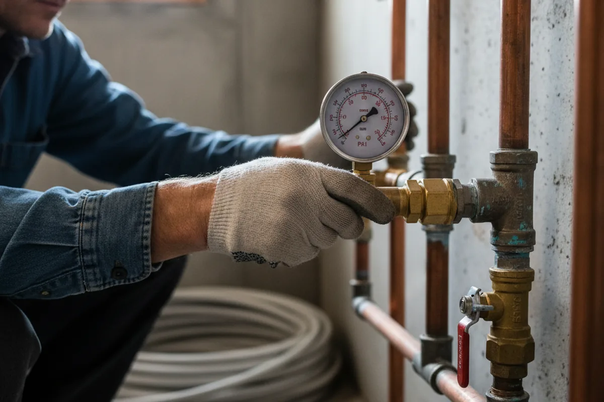 Pressure testing a repaired line during Water Line Repair in Kirbyville